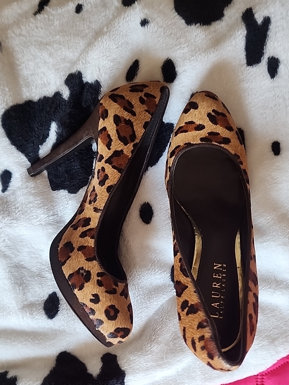Lauren Ralph Lauren Leopard Print Heels in Brown and Black